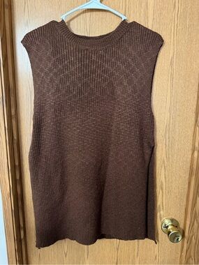 Bluivy Chocolate Brown Knit Sweater Set Sleeveless Top & Shorts Lounge Set